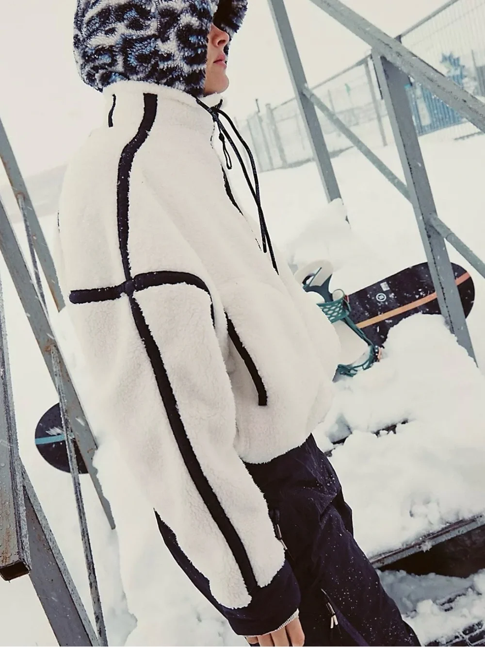 Free People FP Movement Mountain High Half Zip Fleece
White and Black Contrast - Picture 2 of 8